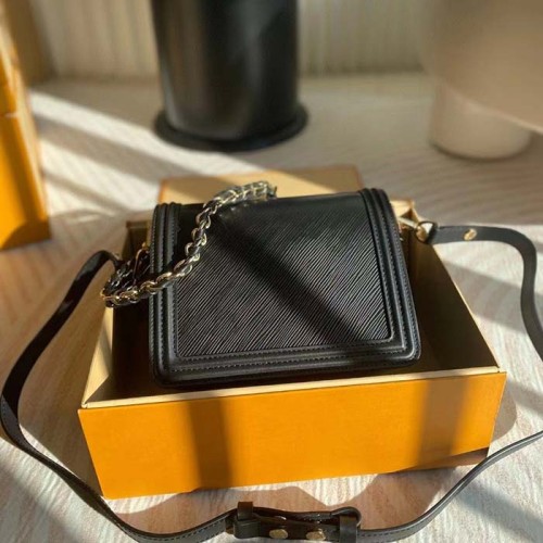 Louis Vuitton LV Women Mini Dauphine Handbag Black Epi Grained Cowhide Leather Microfiber Lining