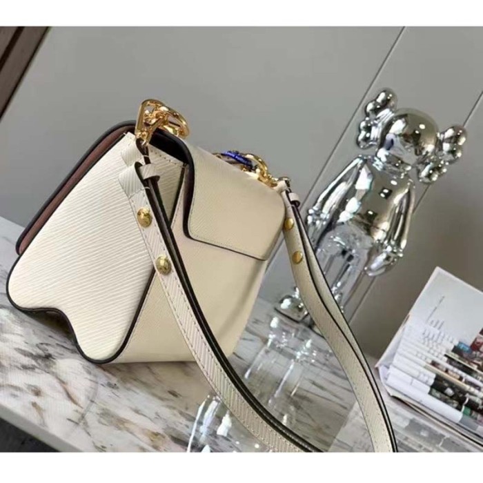 Louis Vuitton LV Women Twist PM Handbag Quartz White Epi Grained Leather