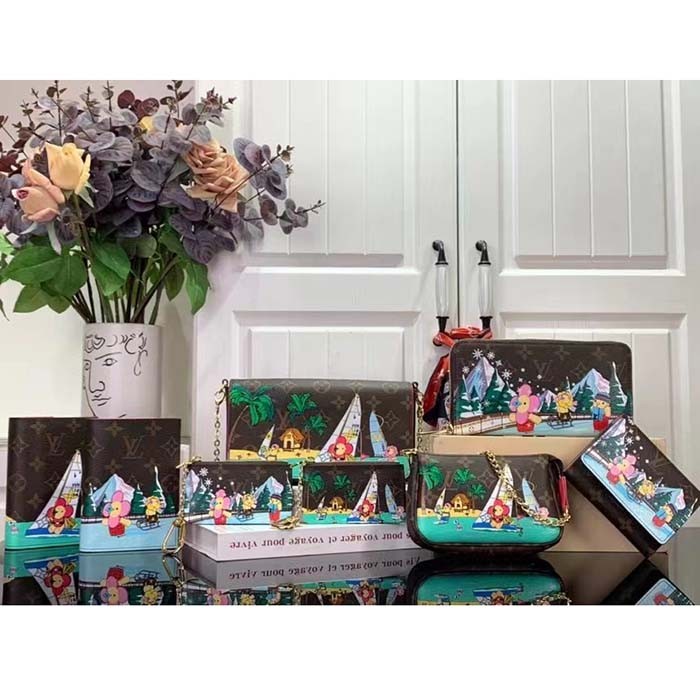 Louis Vuitton LV Women Félicie Pochette Dragon Fruit Pink Monogram Coated Canvas