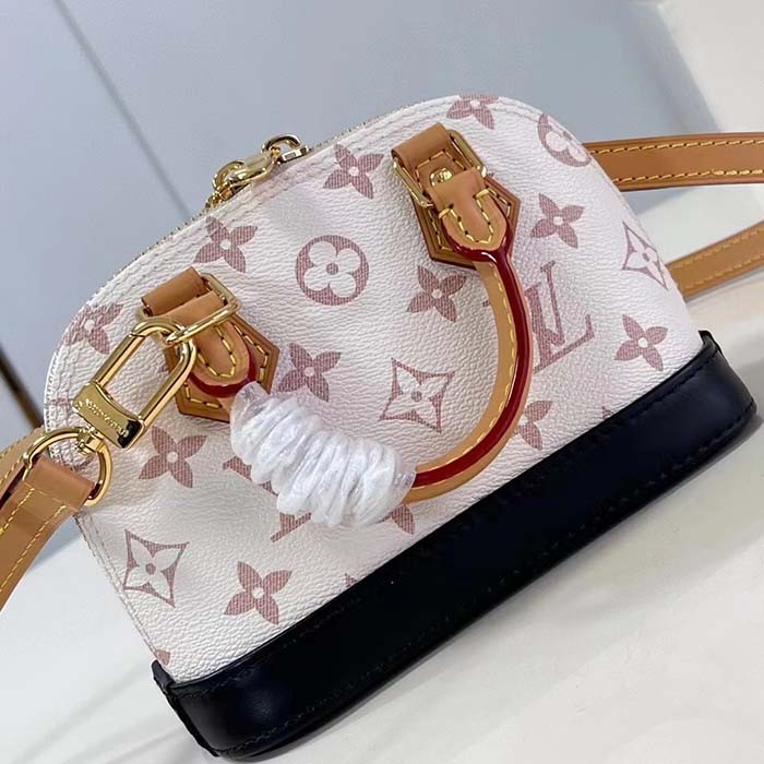 Louis Vuitton LV Women Nano Alma Handbag Monogram Dune Coated Canvas Cowhide-Leather M46895