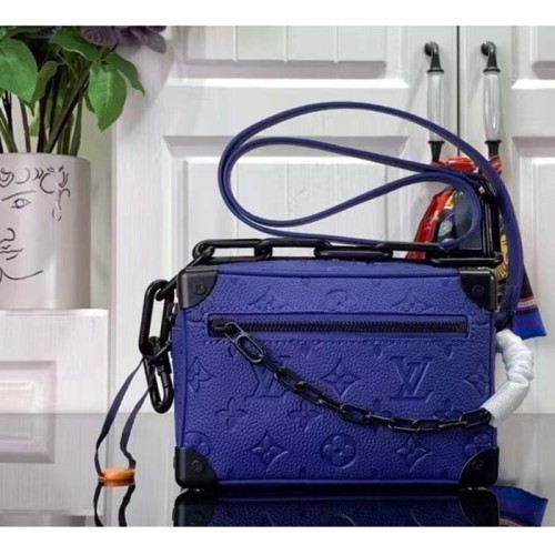 Louis Vuitton Unisex Mini Soft Trunk Racing Blue Embossed Taurillon Monogram Cowhide Leather