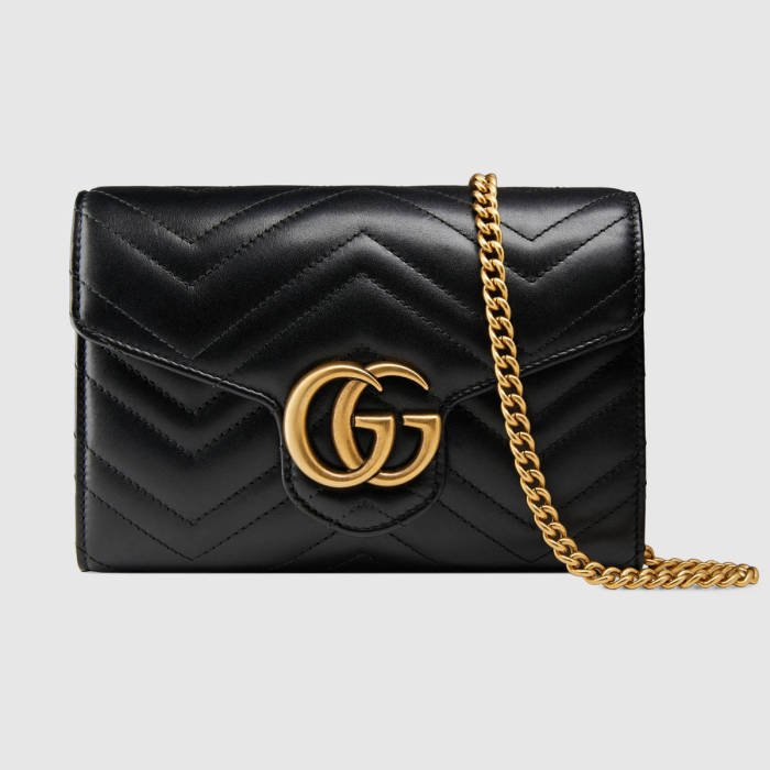 Gucci GG Marmont Mini Chain Bag in Matelassé Chevron Leather