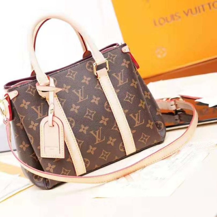 Louis Vuitton LV Women Open Handbag BB in Monogram Canvas-Brown