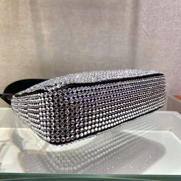 Prada Women Duchesse and Crystal Mini-Bag-Black