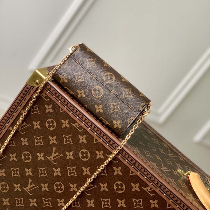 Louis Vuitton LV Women Bitsy Pouch Brown Monogram Flower Canvas