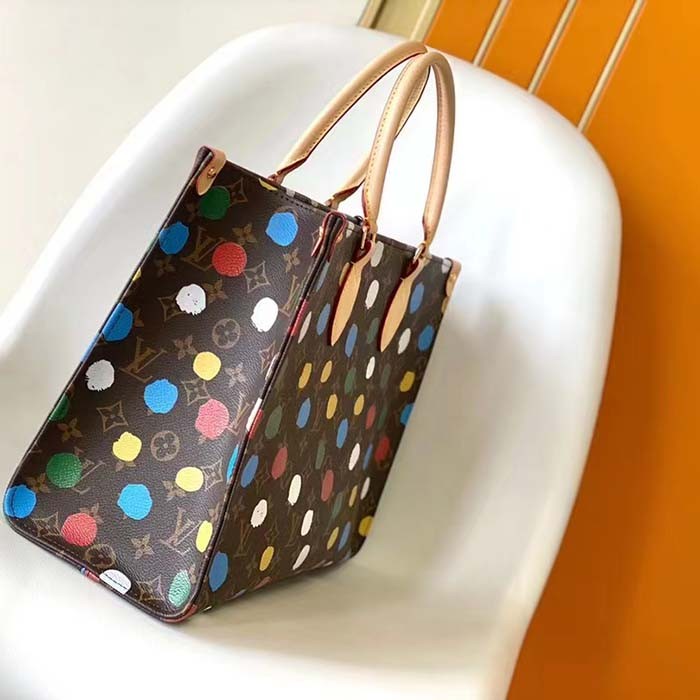 Louis Vuitton Unisex LVxYK OnTheGo MM Monogram Coated Canvas 3D Painted Dots Print