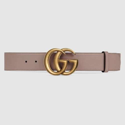 Gucci Unisex Leather Belt with Double G Buckle