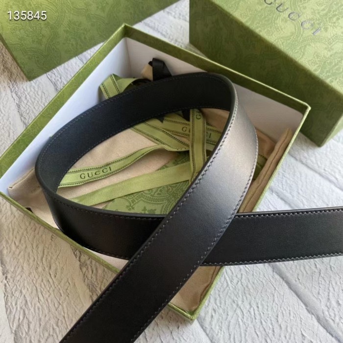 Gucci Unisex GG Belt with Square Buckle and Interlocking G 3.6 cm Width