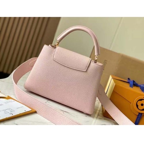 Louis Vuitton LV Women Capucines BB Handbag Galet Gray Taurillon Leather