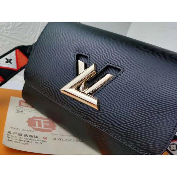 Louis Vuitton LV Women Twist MM Handbg Black Epi Grained Cowhide Leather