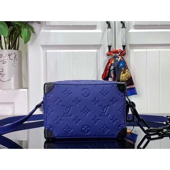 Louis Vuitton Unisex Mini Soft Trunk Racing Blue Embossed Taurillon Monogram Cowhide Leather