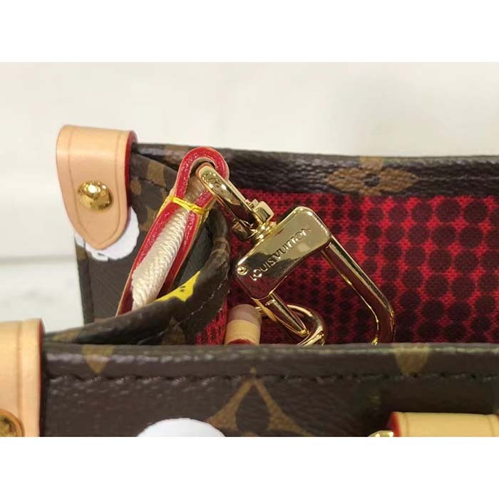 Louis Vuitton LV Women LV x YK OnTheGo PM​ Monogram Coated Canvas 3D Painted Dots Print