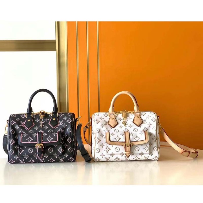 Louis Vuitton LV Women Speedy Bandoulière 25 Handbag Beige Monogram Coated Canvas