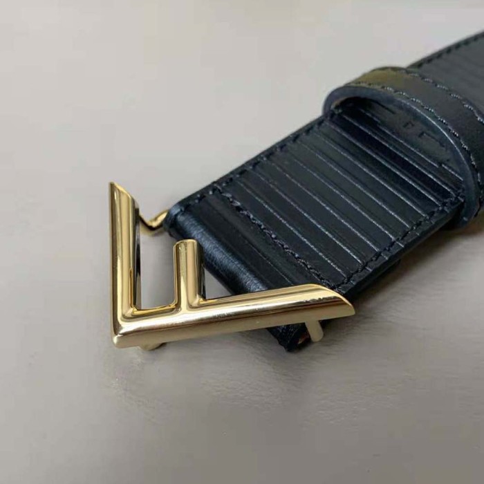 Fendi Men Black Leather Belt