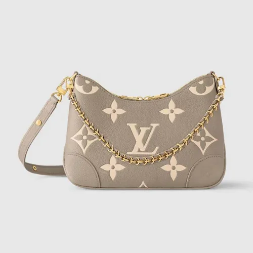 Louis Vuitton LV Women Boulogne PM Embossed Grained Cowhide Leather-Dove Gray M13224