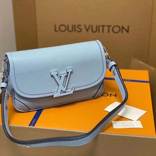 Louis Vuitton LV Women Buci Crossbody Cloud Blue Epi Grained Cowhide Leather