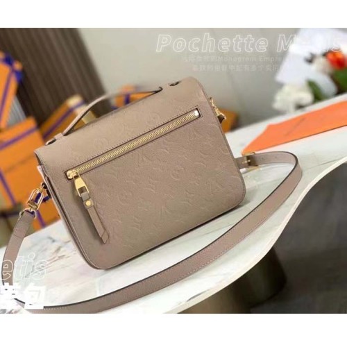 Louis Vuitton LV Women Pochette Métis Tourterelle Grey Monogram Embossed Grained Cowhide Leather M44881