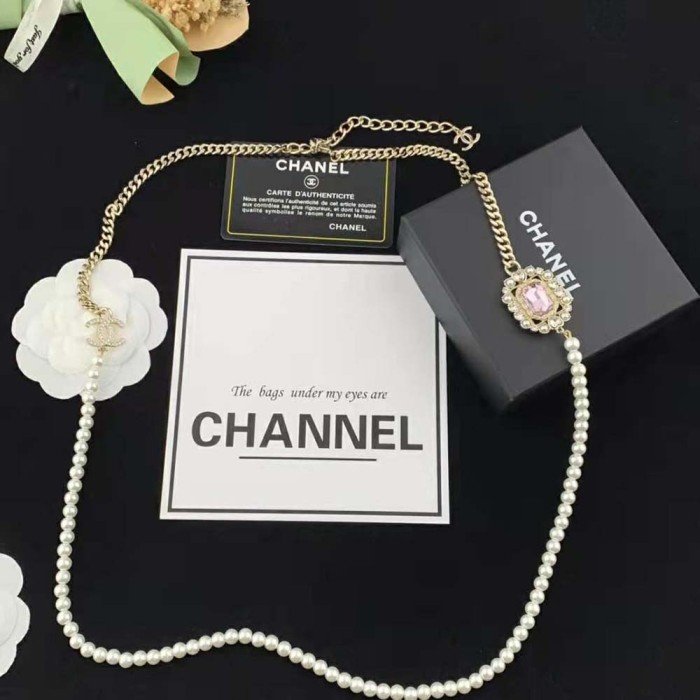 Chanel Women Long Necklace in Metal Resin Glass Pearls and Strass