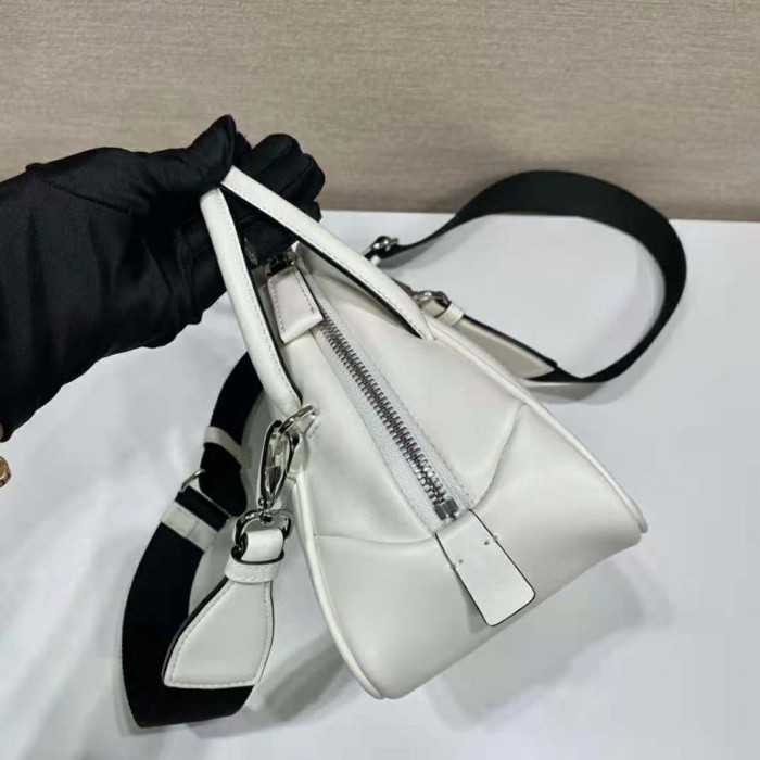 Prada Women Leather Prada Triangle Bag-White