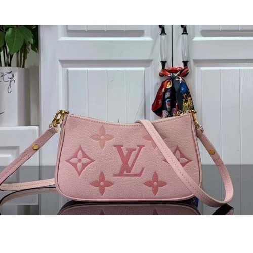 Louis Vuitton LV Women Easy Pouch Pink Monogram Empreinte Embossed Supple Grained Cowhide