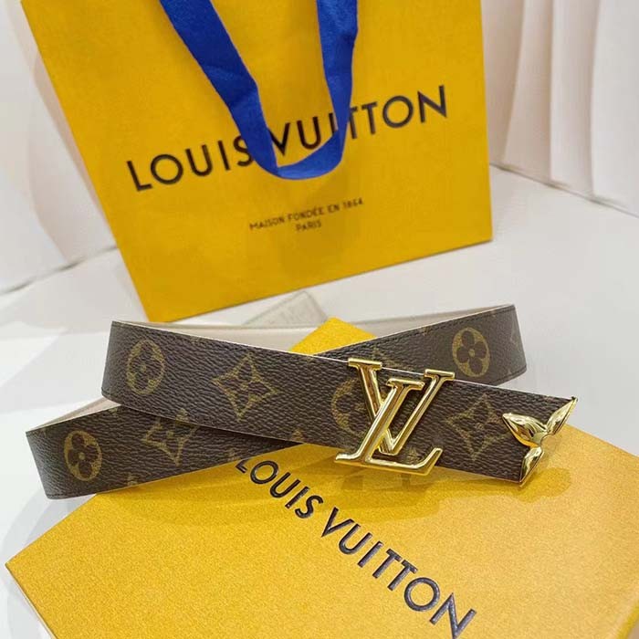Louis Vuitton Unisex LV Pretty LV 30 MM Reversible Belt Monogram Canvas Recto Side