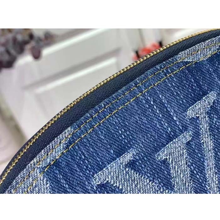 Louis Vuitton Unisex Pochette Cosmétique PM Bleu Denim Blue Monogram Global Organic Textile-Certified Cotton Canvas