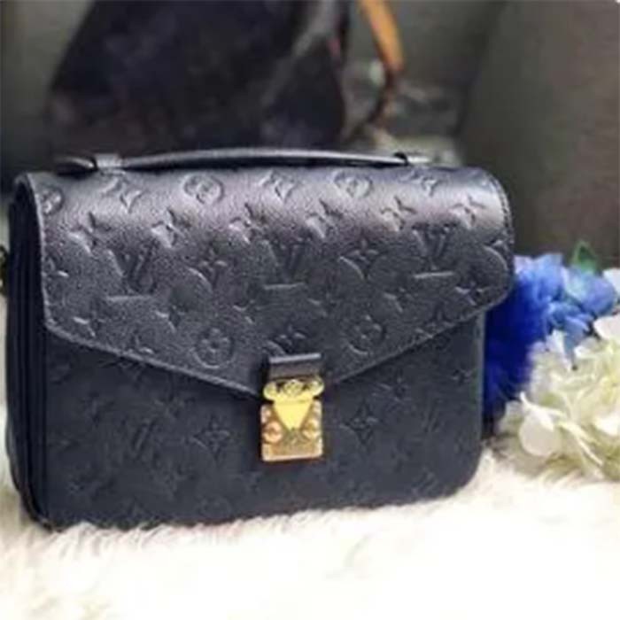 Louis Vuitton LV Women Pochette Métis Bag Black Monogram Grained Cowhide Leather