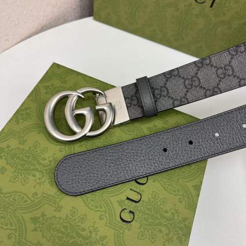 Gucci Unisex GG Marmont Reversible Belt Double G Buckle 3.8 CM Width