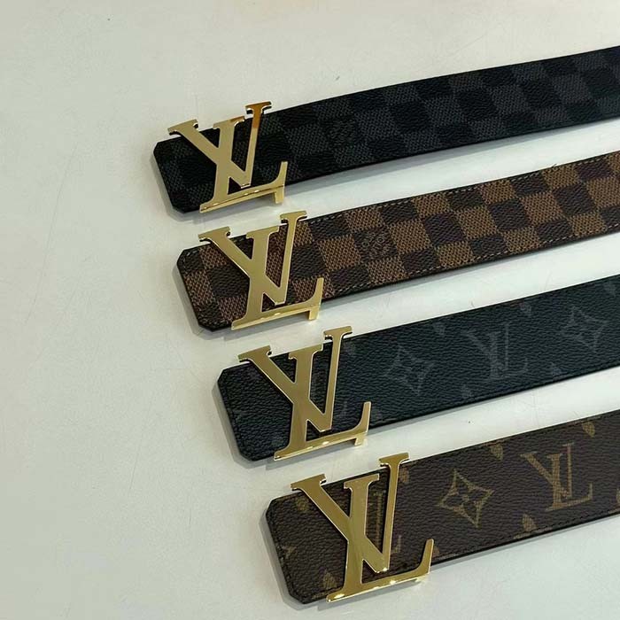 Louis Vuitton Unisex LV Initiales 40mm Reversible Belt Brown Damier Ebene Canvas