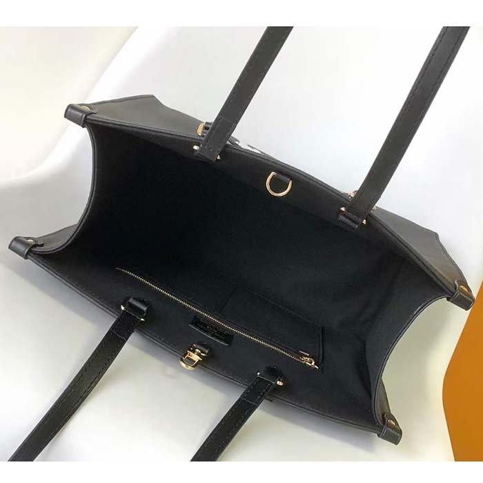 Louis Vuitton Unisex LV OnTheGo MM Black Grained Calfskin Hook Closure