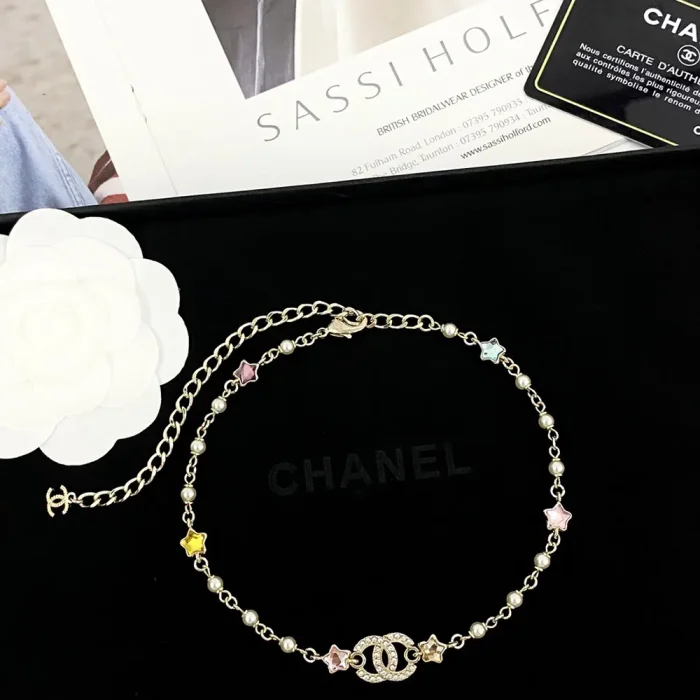 Chanel Women Choker Metal Glass Pearls Strass ABF193