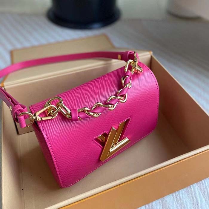 Louis Vuitton LV Women Twist PM Rose Miami Pink Epi Grained Cowhide Leather