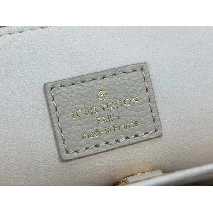 Louis Vuitton LV Women Lock & Go White Grained Calf Leather Microfiber Lining