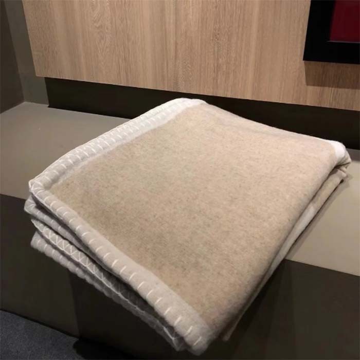 Chanel Unisex CC Cotton Wool Tweed Beige Sandy Multifunction Scarf Blanket