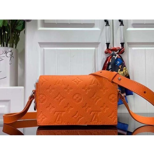 Louis Vuitton Unisex Steamer Wearable Wallet Orange Taurillon Monogram Cowhide Leather