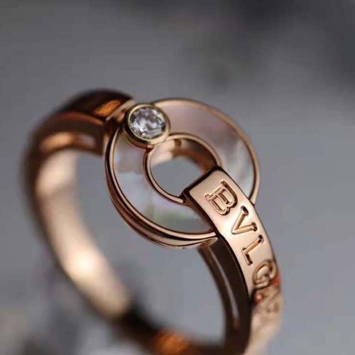 Bvlgari Women Openwork 18 KT Rose Gold Ring