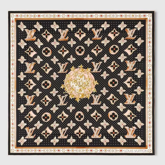 Louis Vuitton Unisex Monogram LV Locks Square 90-Black M90660