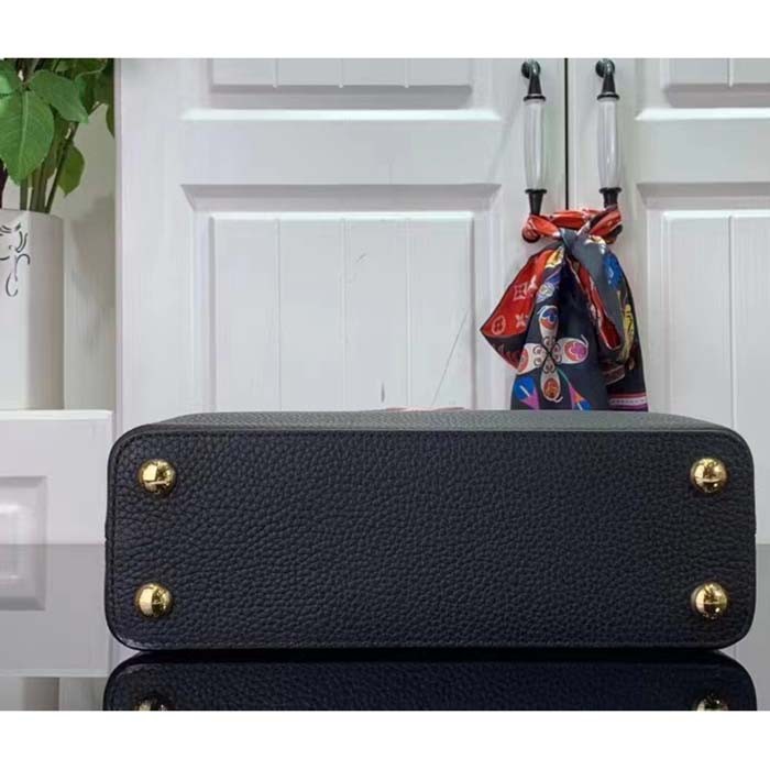 Louis Vuitton LV Women Capucines BB Handbag Black Taurillon Cowhide Leather
