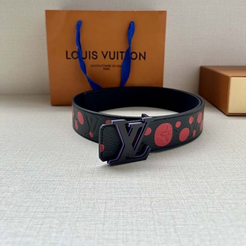 Louis Vuitton Unisex LV x YK LV Initiales 40mm Reversible Belt Painted Dots Monogram Embossed Taurillon Leather