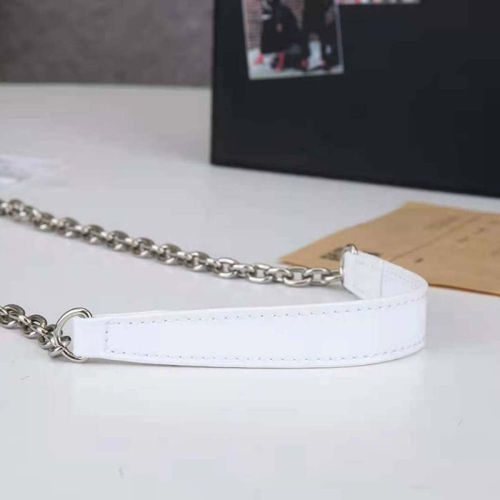 Prada Women Brushed Leather Mini-Bag-White