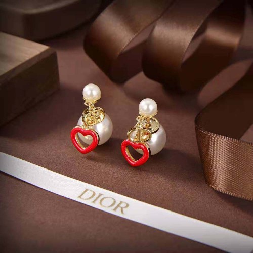 Dior Women Tribales Earrings Gold-Finish Metal with White Resin Pearls