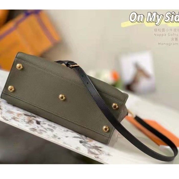 Louis Vuitton LV Women On My Side MM Green Twist Calfskin Monogram Canvas