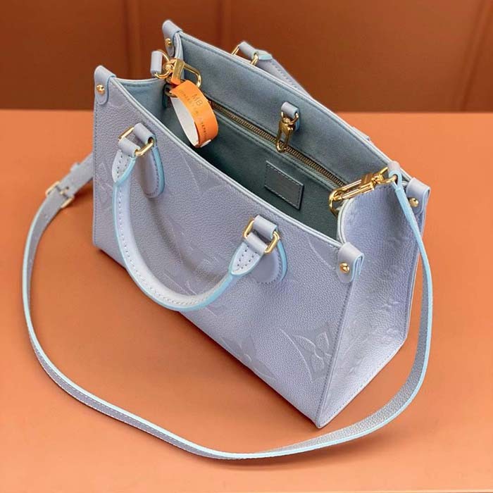 Louis Vuitton LV Women OnTheGo PM​ Blue Hour Embossed Grained Cowhide Leather