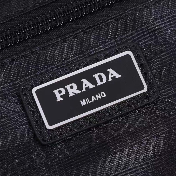 Prada Unisex Re-Nylon Saffiano Leather Handles Duffle Black Bag