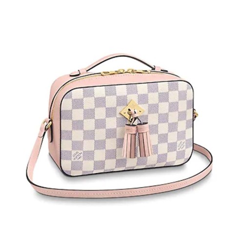 Louis Vuitton LV Women Saintonge Handbag in Damier Azur Coated Canvas