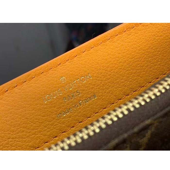 Louis Vuitton LV Women Dauphine Soft MM Handbag Apricot Calfskin Leather M25048