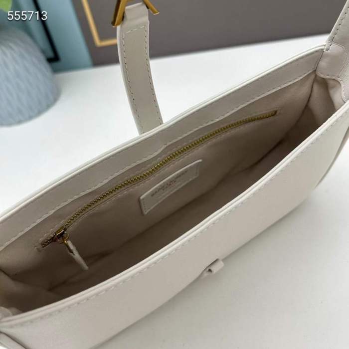 Saint Laurent YSL Women LE 5 À 7 Smooth Leather White Calfskin