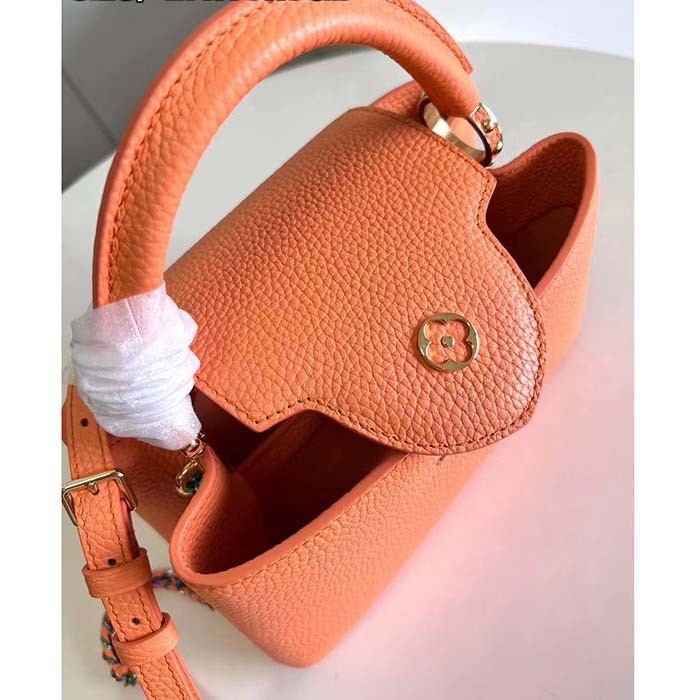 Louis Vuitton LV Women Capucines Mini Abricot Taurillon Leather Cowhide