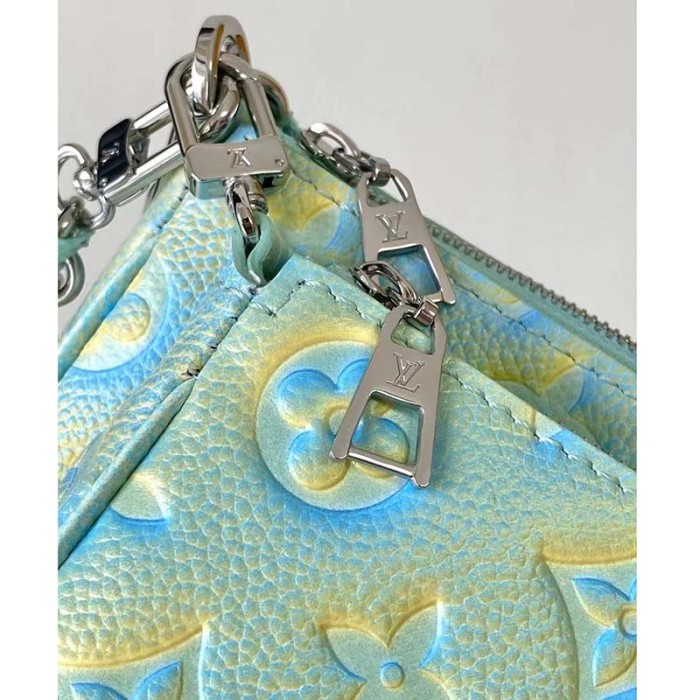 Louis Vuitton LV Women Multi Pochette Accessoires Green Sprayed Embossed Grained Cowhide