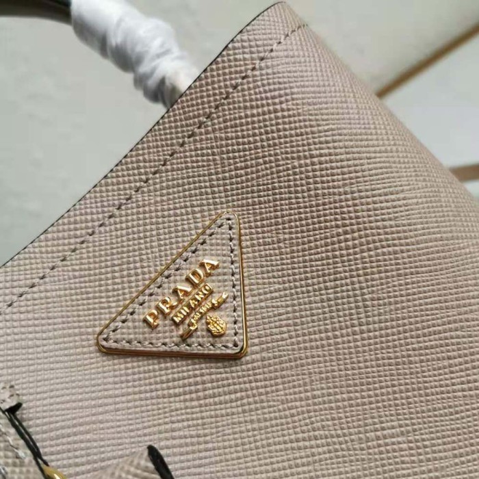 Prada Women Small Saffiano Leather Prada Panier Bag-Sandy